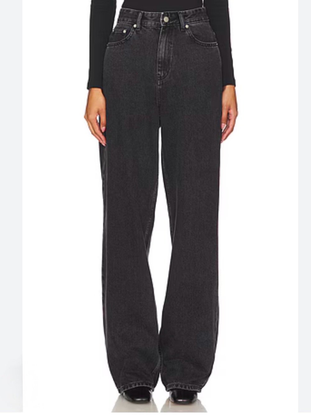 NWT We Wore What High-Rise Wide Leg Dad Jeans in Charcoal Black 32 12/14